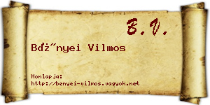 Bényei Vilmos névjegykártya
